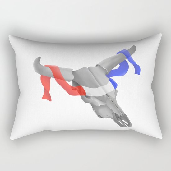 Patriotic Cow Skull Rectangular Pillow