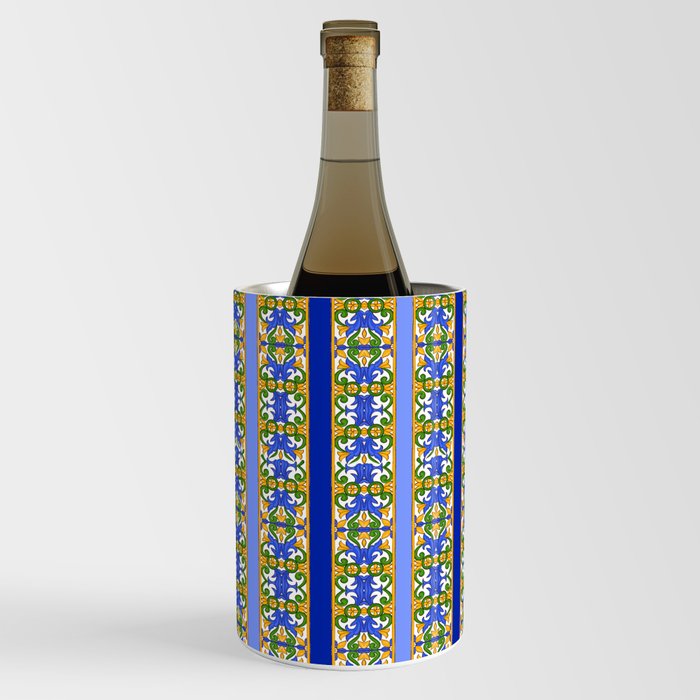 Summer ,Sicilian tiles ,azulejo,majolica art Wine Chiller