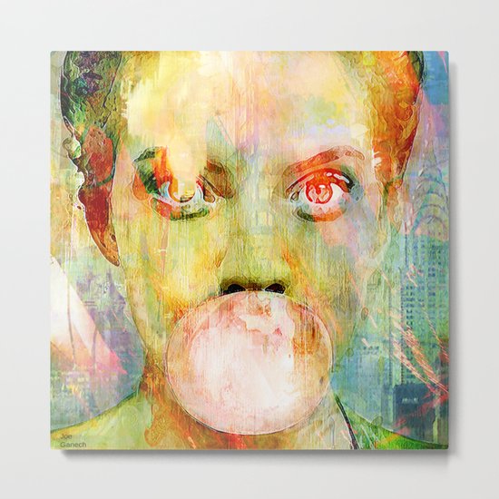 bubble gum girl Metal Print