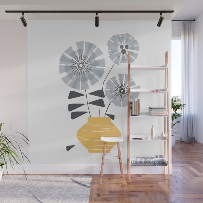 Midcentury Floral #society6 #decor #floral Wall Mural