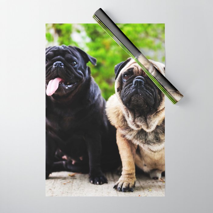 Funny Face Pug Dogfunny Dog Playing Wrapping Paper