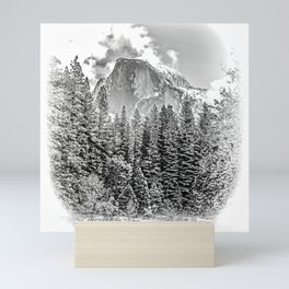 Wintry Portrait of Half Dome Mini Art Print
