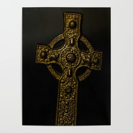 Celtic Cross Yellow Tint Poster