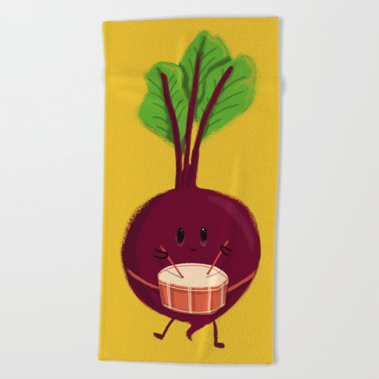 Beet's drum beat Beach Towel
