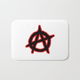 ANARCHIST SIGN WITH RED SHADOW. Bath Mat