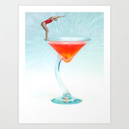 Summertime cool aperitif martini cocktail Art Print