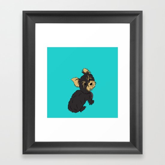 A Bossy Yorkie Framed Art Print