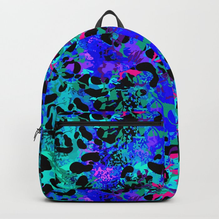 Wild Leopard Blue Backpack
