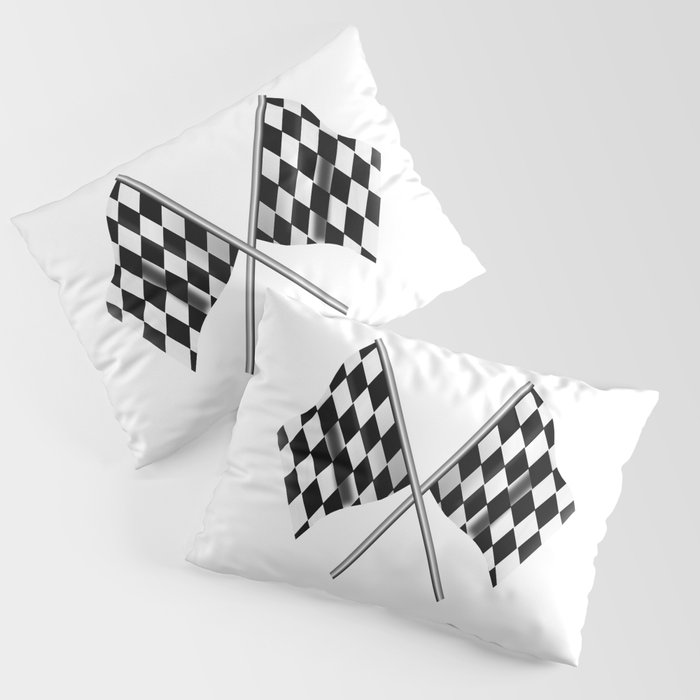 Chequered Flag Crossed Pillow Sham