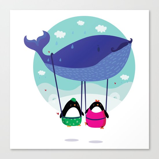 Whale ride Canvas Print