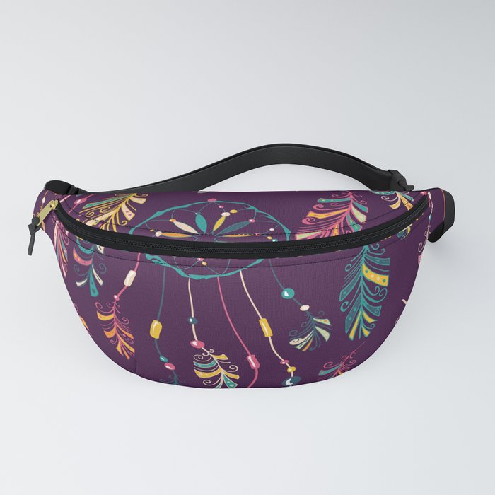 Bohemian Purple Dream Catcher Pattern Fanny Pack