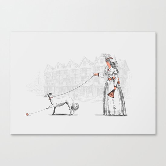 Walking The Dog Canvas Print
