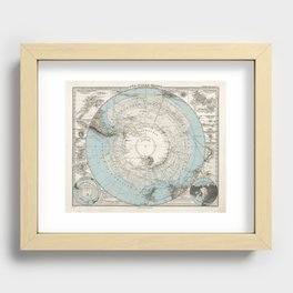 Antarctica, 1894 Vintage South Pole Map Recessed Framed Print