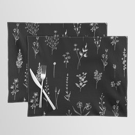 Black wildflowers Placemat
