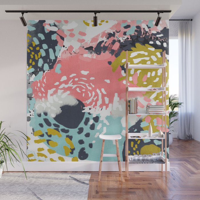 Athena Abstract Painting Hipster Home Decor Trendy Color Palette Art Gifts Wall Mural By Charlottewinter Society6 - Colorful Abstract Art Home Decor