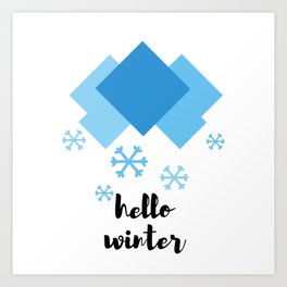 Hello winter in blue Art Print