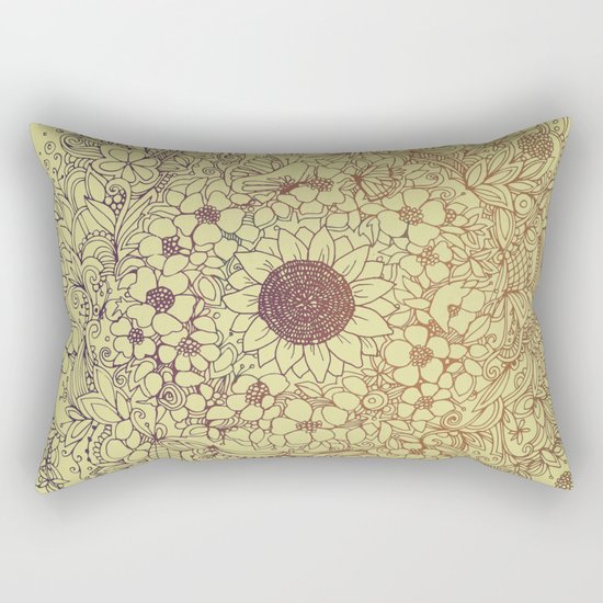 Flower circle Rectangular Pillow