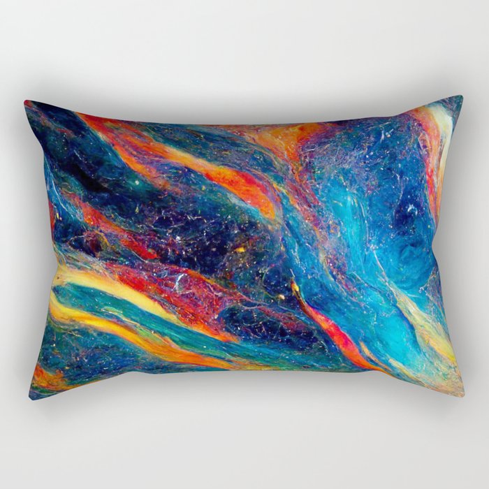 Multi-Colored Galactic Marble Rectangular Pillow