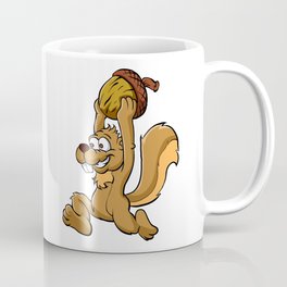 Squirrel Mascot Holding Nut Coffee Mug