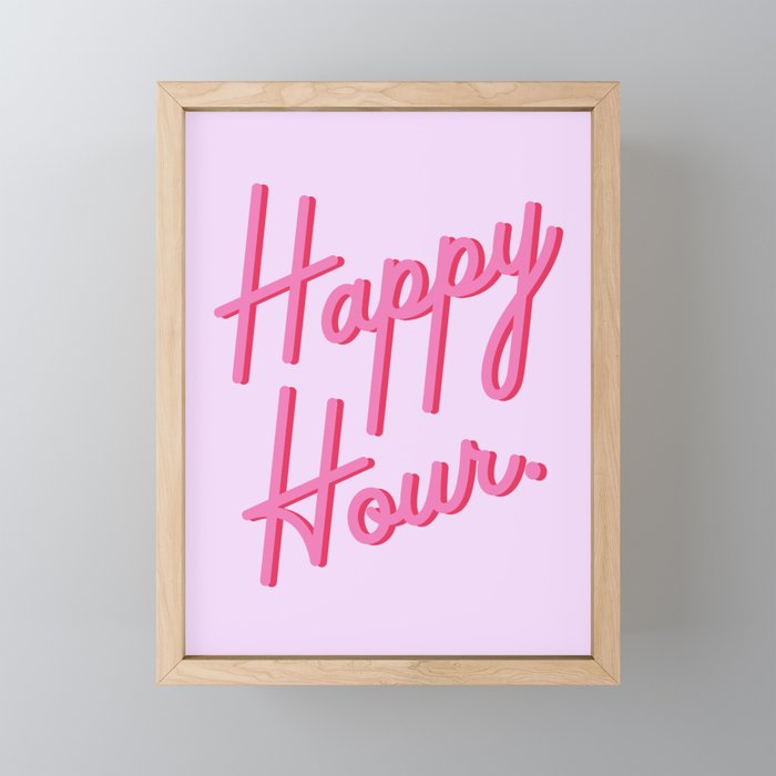 happy hour Framed Mini Art Print