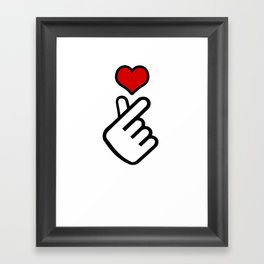 Korean Finger Heart Framed Art Print