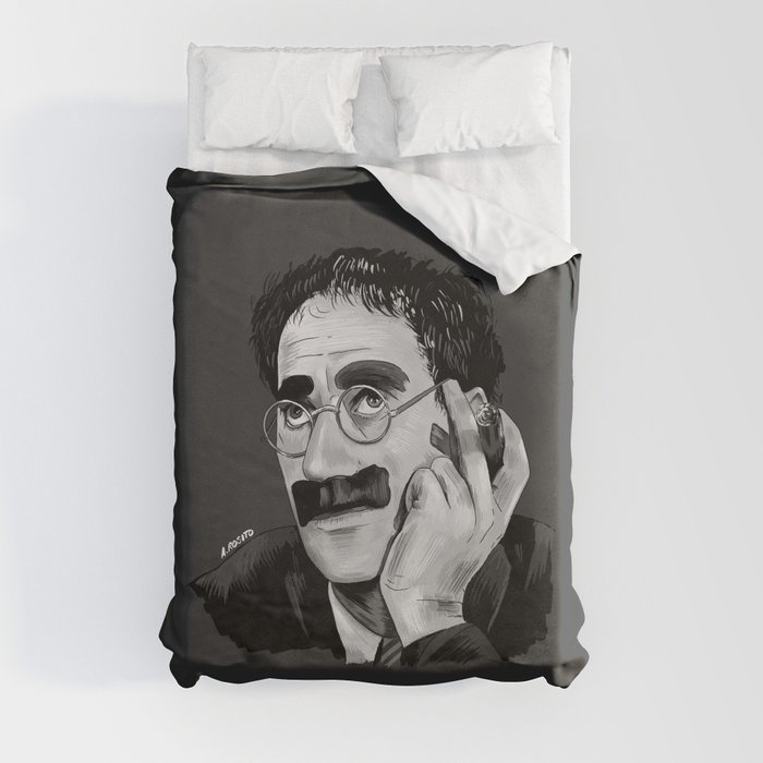 Groucho Marx Portrait Illustration Duvet Cover