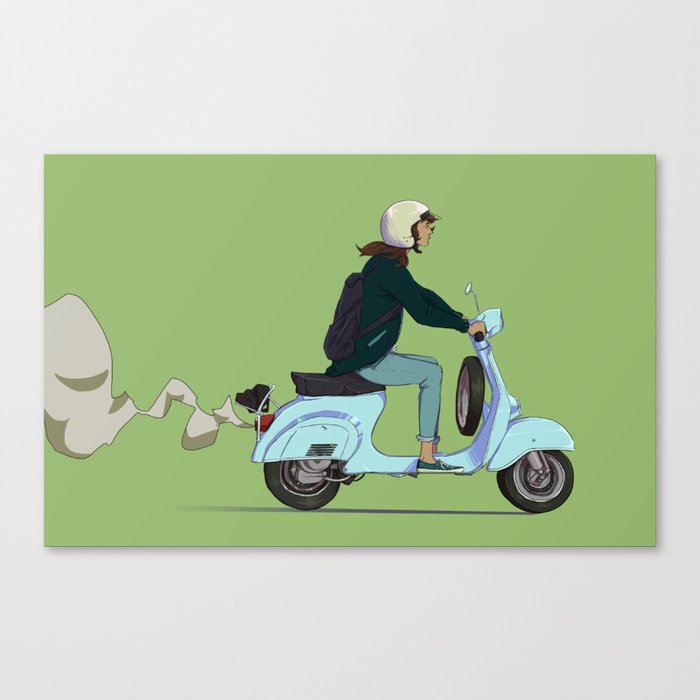 biker girl Canvas Print