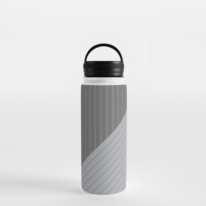Elegant Pinstripes and Triangles Gray Grey Water Bottle