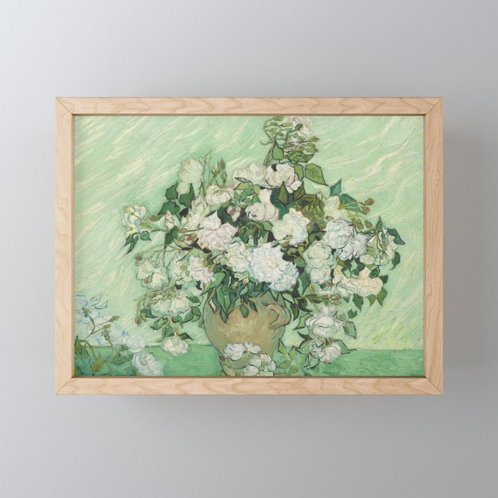 Vincent van Gogh - Roses Framed Mini Art Print