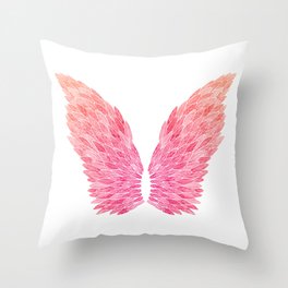 Pink Angel Wings Throw Pillow