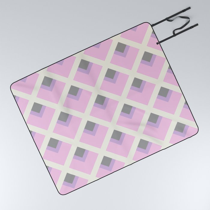 Pink geometry Picnic Blanket