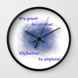 Wonder And Explore Space Wall Clock