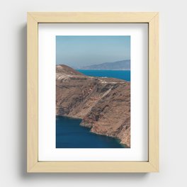 Coastline of Santorini | Volcanic Island & the Sea | Cycladic Islands of Greece, Europe | Landscape and Travel Photography Recessed Framed Print