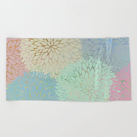 Abstract Floral Petals Beach Towel