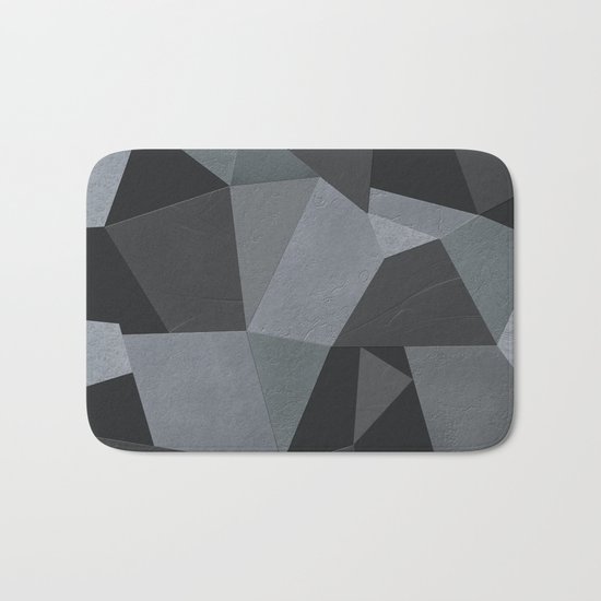 Black and grey worn . Leather patches . Bath Mat