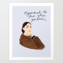 Experiment To Find Your Passion Art Print | Passion, Jewellery, Portrait, Drawing, Girlpower, Illustration, Inspiration, Editorial, Typography, Fashion 