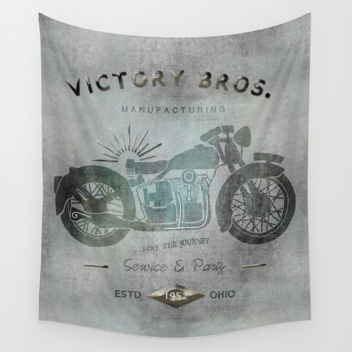 Motorbike Vintage Grunge Poster Wall Tapestry