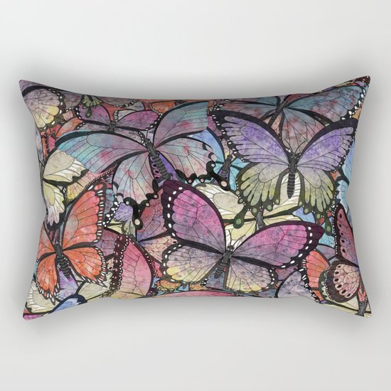 butterflies aflutter colorful version Rectangular Pillow