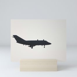 Private plane jet silhouette Mini Art Print