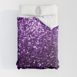 Dark Purple faux shiny glitter sparkles Comforter