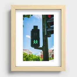 0000340 Traffic light supports the  LGBQT community in Madrid Spain 3444 Recessed Framed Print