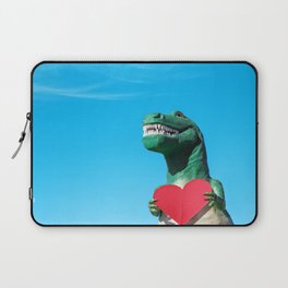 Tyrannosaurus Rex with Red Paper Heart Laptop Sleeve