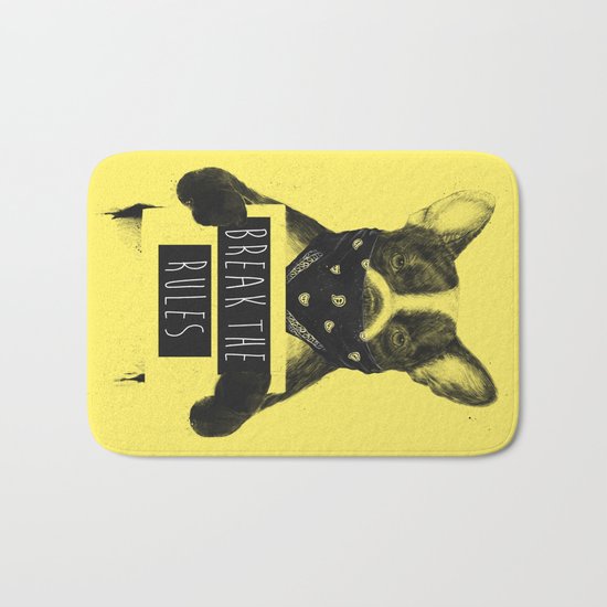 Rebel dog (yellow) Bath Mat