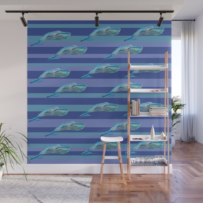 Sperm whale Stripes  Wall Mural