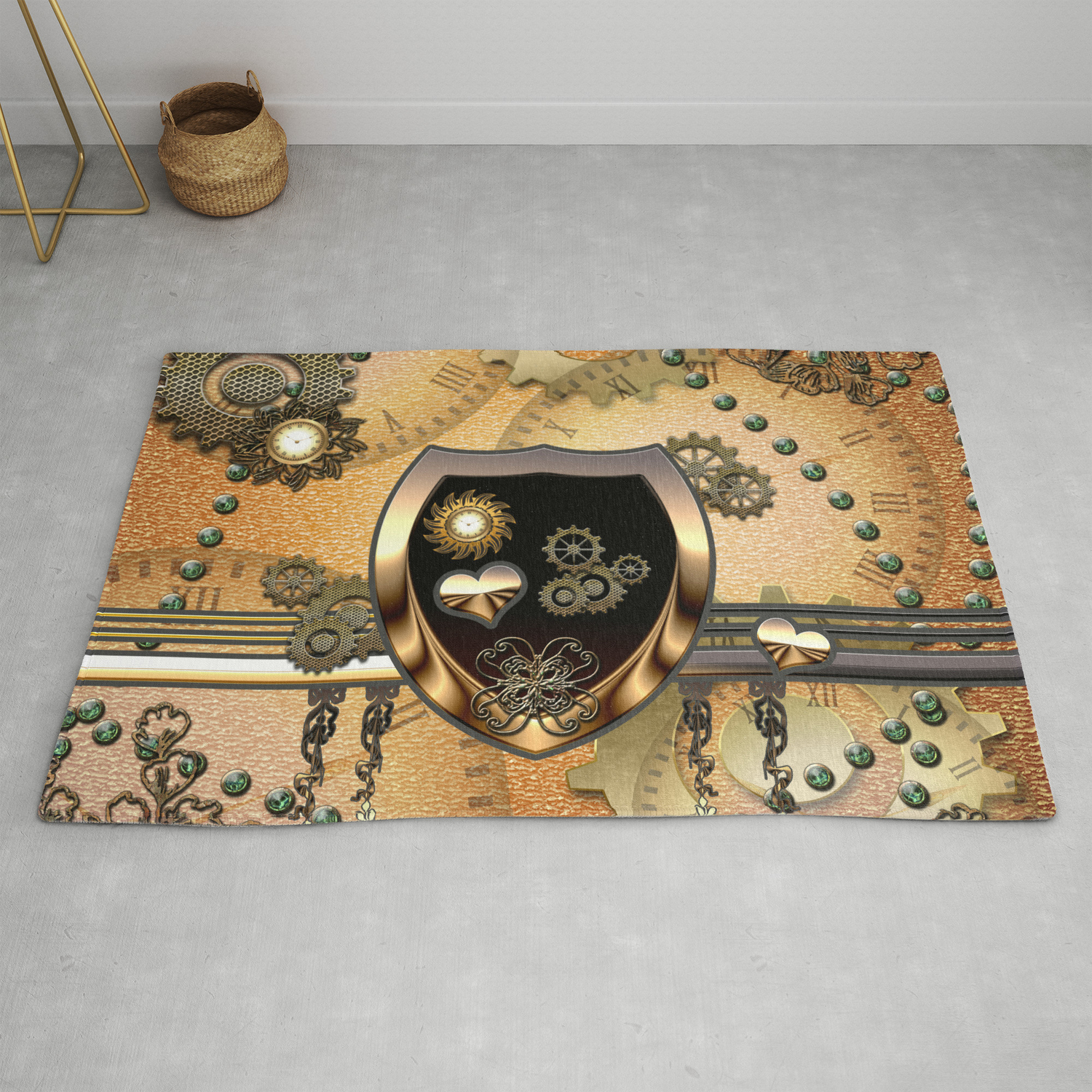 Steampunk Rug By Nicky2342 Society6 Steampunk clocks rug by simonegatterwe. society6