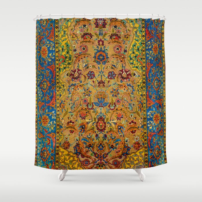 Hereke Vintage Persian Silk Rug Print Shower Curtain
