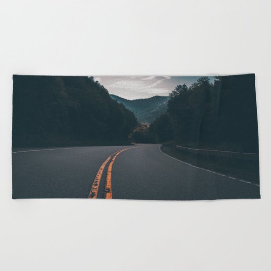 Road #Trees Beach Towel