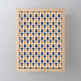 Repeat pattern blue and yellow  Framed Mini Art Print