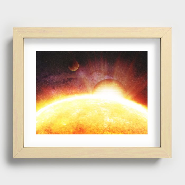 Planets and Sun Recessed Framed Print