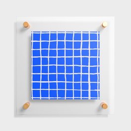 Cobalt Blue Checker Grid Floating Acrylic Print